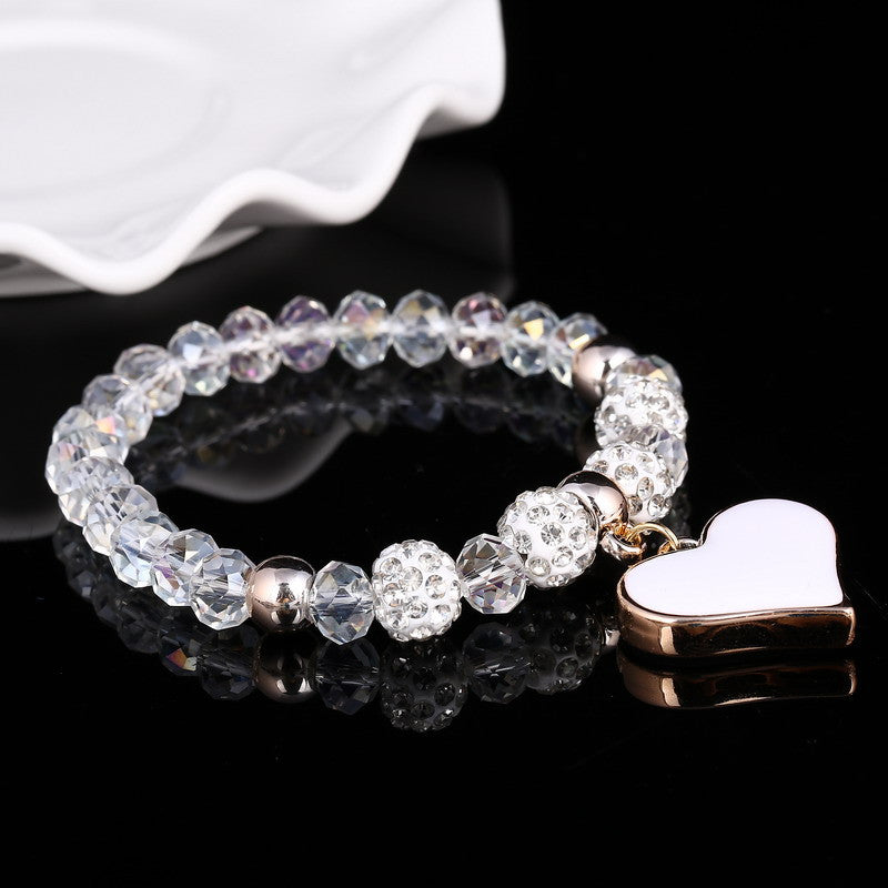 Heart-Shaped Crystal Bracelet