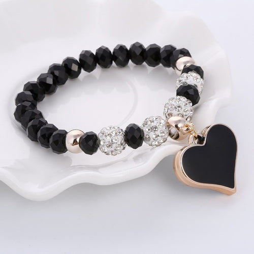 Heart-Shaped Crystal Bracelet