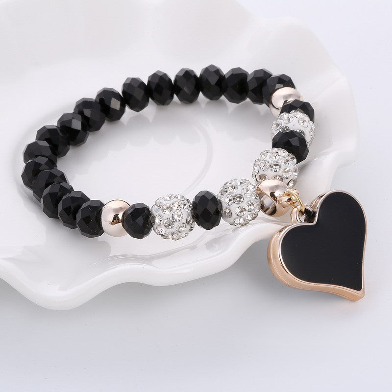 Heart-Shaped Crystal Bracelet