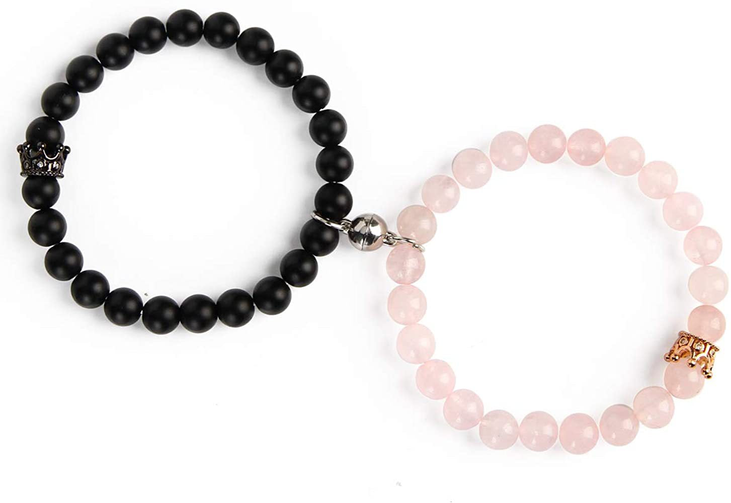 Fashion Crystal Frosted Stone Magnetic Crown Bracelet