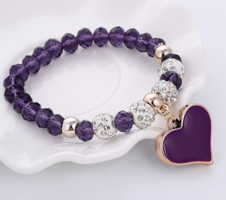 Heart-Shaped Crystal Bracelet