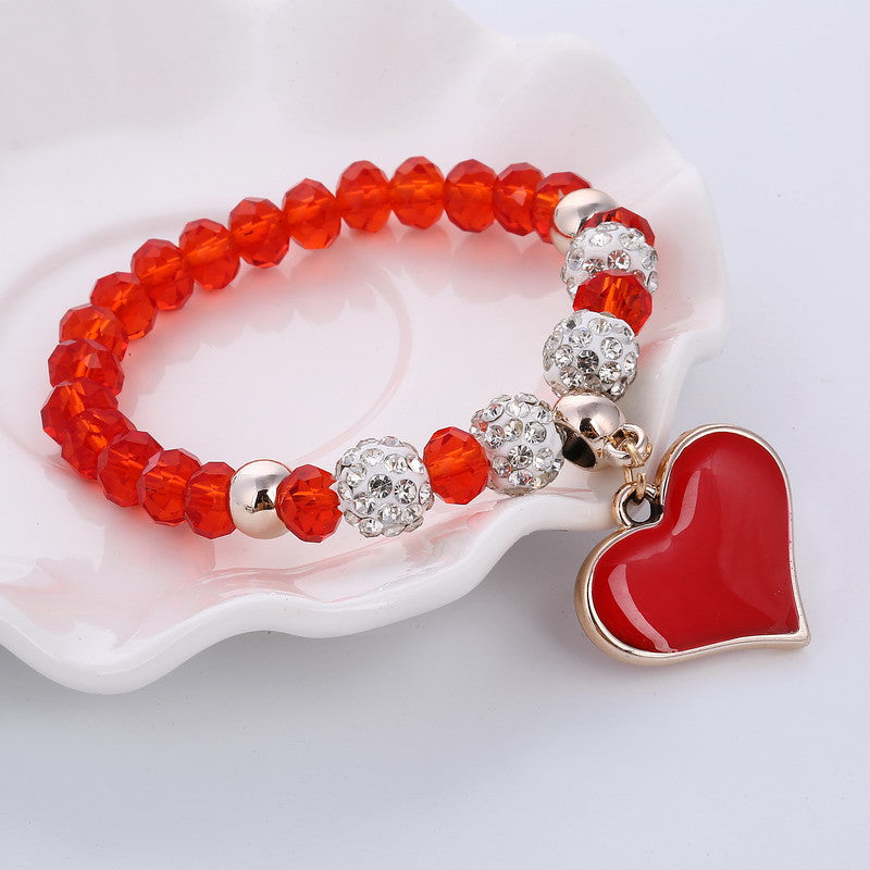 Heart-Shaped Crystal Bracelet